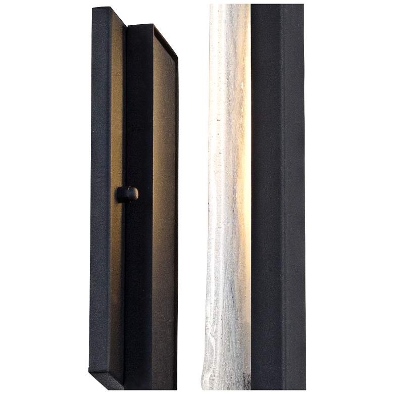 Image 5 Possini Euro Cascadia 11 3/4" High Black Piastra Glass LED Wall Sconce more views