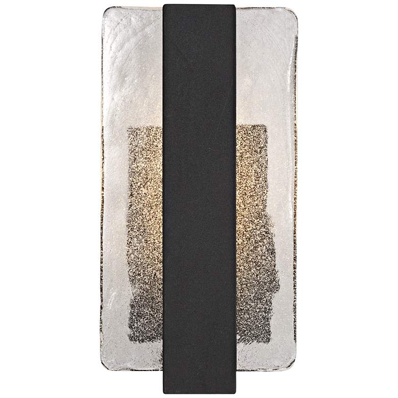 Image 6 Possini Euro Cascadia 11 3/4" High Black Piastra Glass LED Wall Sconce more views