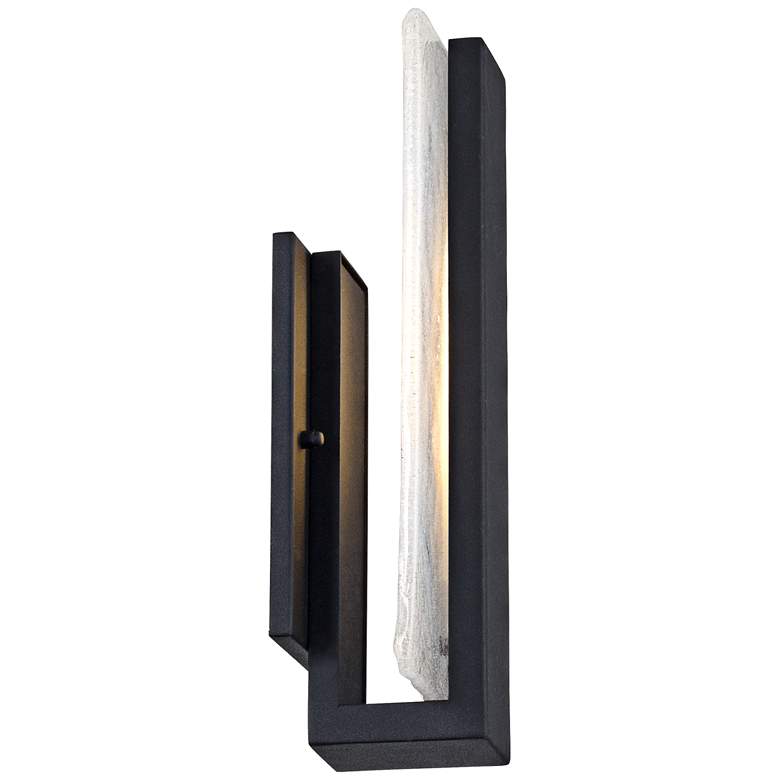 Image 7 Possini Euro Cascadia 11 3/4" High Black Piastra Glass LED Wall Sconce more views