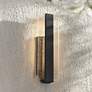 1_Possini Euro Cascadia 18"H Black Piastra Glass LED Outdoor Wall Light