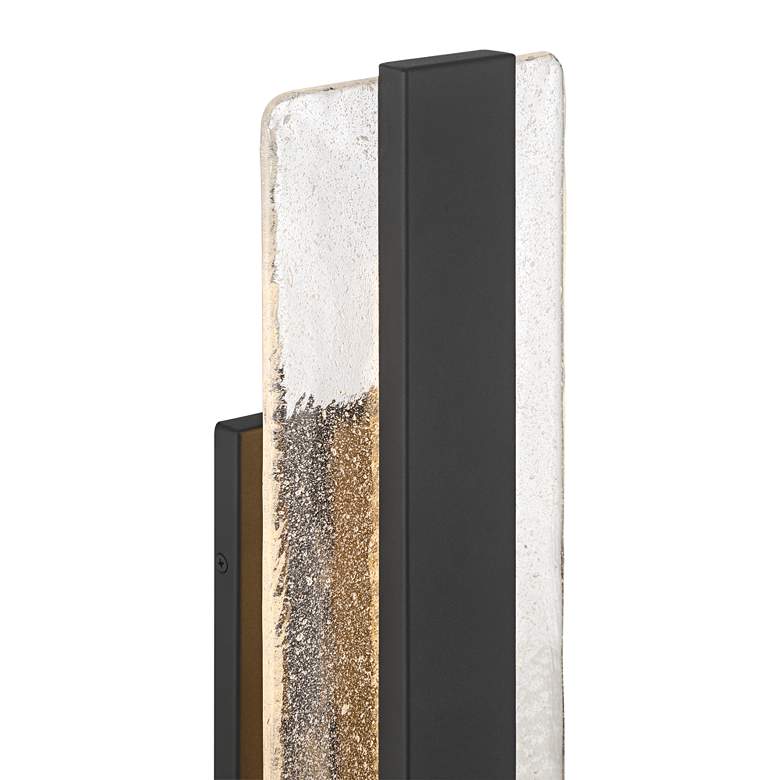 Image 3 Possini Euro Cascadia 18"H Black Piastra Glass LED Outdoor Wall Light more views