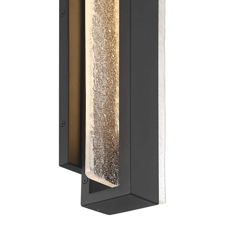 Image 4 Possini Euro Cascadia 18"H Black Piastra Glass LED Outdoor Wall Light more views