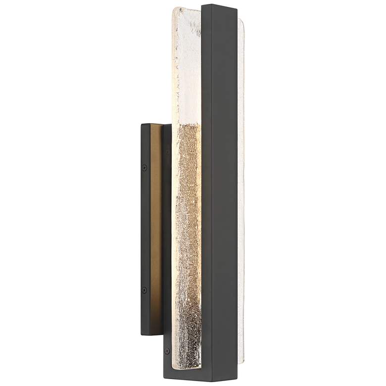 Image 7 Possini Euro Cascadia 18"H Black Piastra Glass LED Outdoor Wall Light more views