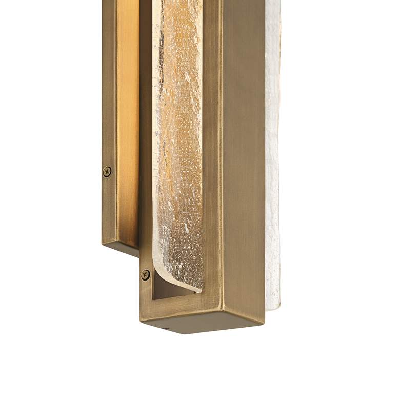 Image 3 Possini Euro Cascadia 18"H Brass Piastra Glass LED Outdoor Wall Light more views
