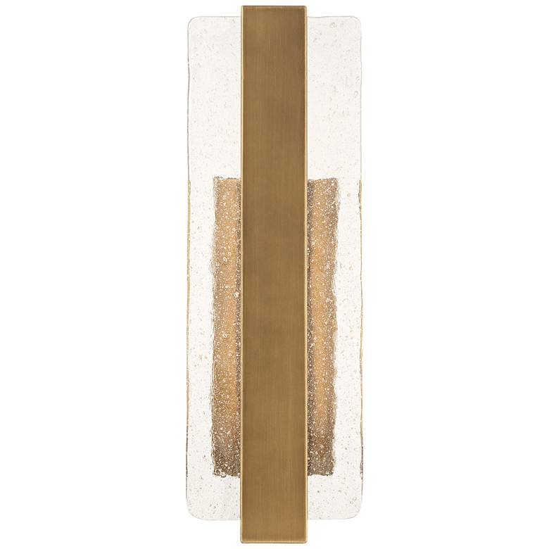 Image 4 Possini Euro Cascadia 18"H Brass Piastra Glass LED Outdoor Wall Light more views