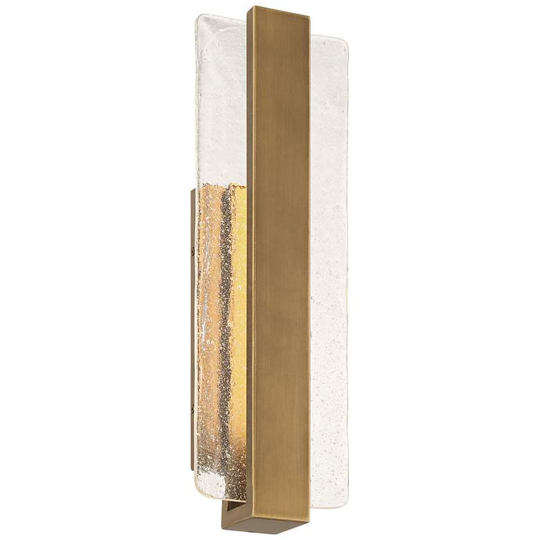 Image 5 Possini Euro Cascadia 18"H Brass Piastra Glass LED Outdoor Wall Light more views