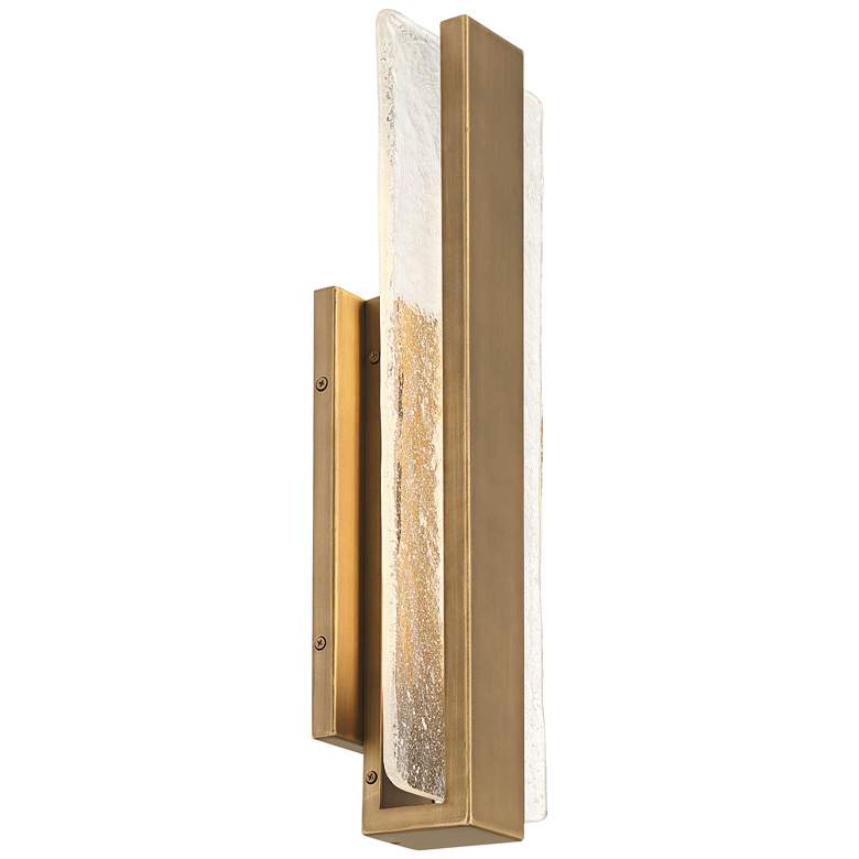 Image 6 Possini Euro Cascadia 18"H Brass Piastra Glass LED Outdoor Wall Light more views