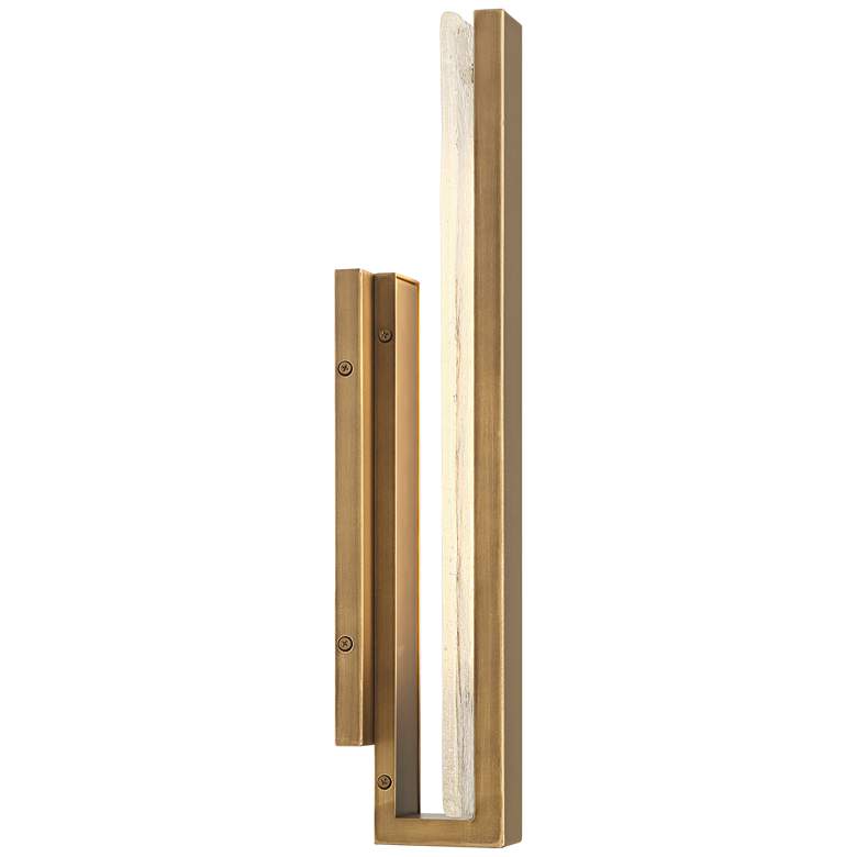 Image 7 Possini Euro Cascadia 18"H Brass Piastra Glass LED Outdoor Wall Light more views