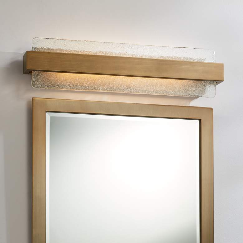 Image 1 Possini Euro Cascadia 23 1/2" Wide Brass and Glass LED Bath Light