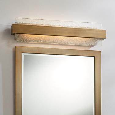 Possini Euro Cascadia 23 1/2" Wide Brass and Glass LED Bath Light