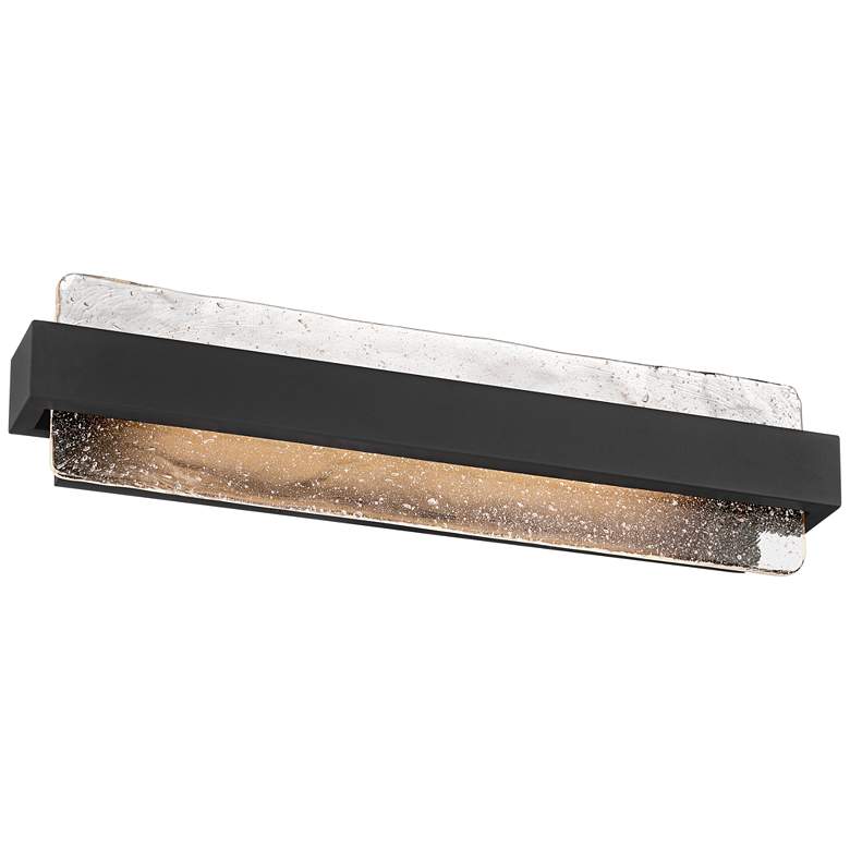 Image 3 Possini Euro Cascadia 23 3/4" High Black Piastra Glass LED Bath Light