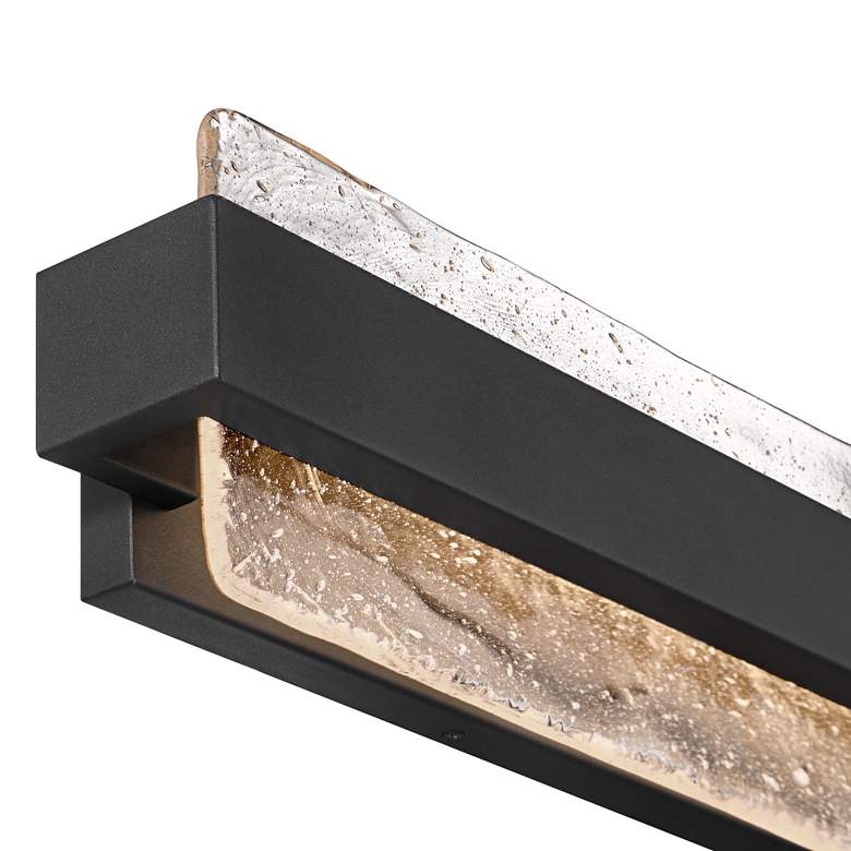 Image 4 Possini Euro Cascadia 23 3/4" High Black Piastra Glass LED Bath Light more views