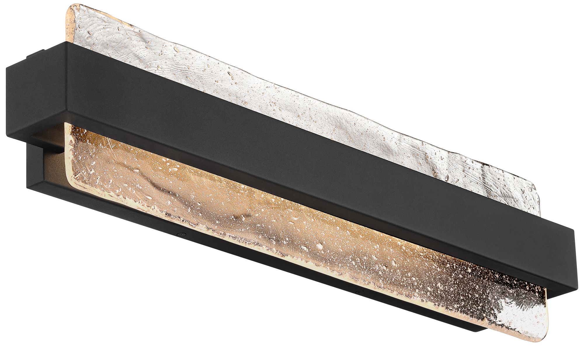 Watch A Video About the Possini Euro Cascadia Black Piastra Glass LED Bath Light