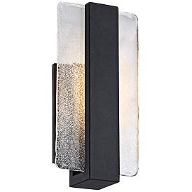 Image3 of Possini Euro Cascadia Piastra Glass 11 3/4" High Black LED Wall Sconce