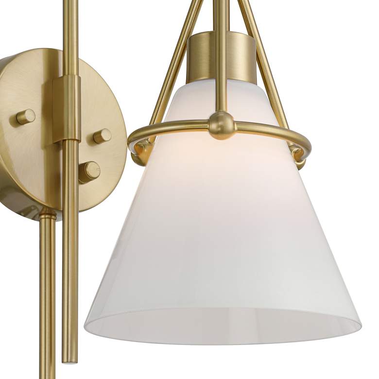 Image 4 Possini Euro Casmere 18" High Modern Gold Plug-In Wall Sconce more views