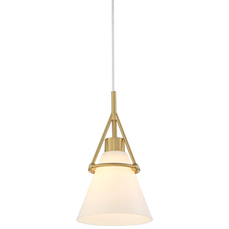 Image 2 Possini Euro Casmere 7 1/2 inch Wide Modern Gold Cone Mini Pendant