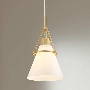 Kichler Eastmont 8" Wide Clear Glass and Natural Brass Mini Pendant