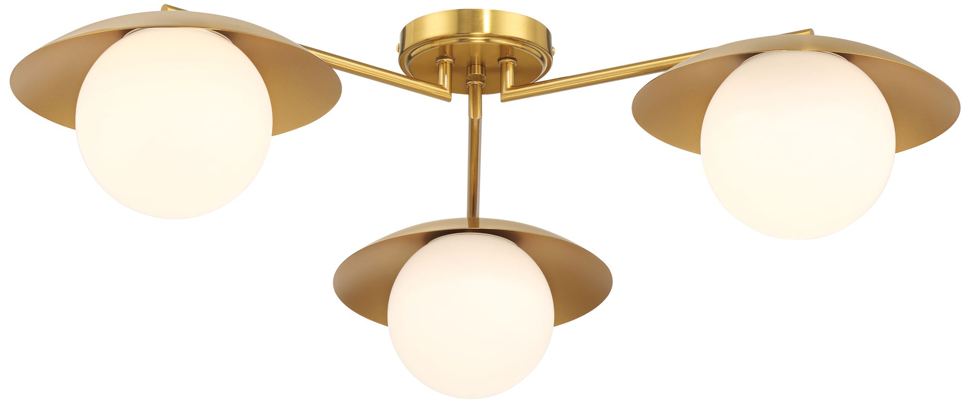 Image 2 Possini Euro Casoria 32" Wide Brass Gold Opal 3-Light Ceiling Light