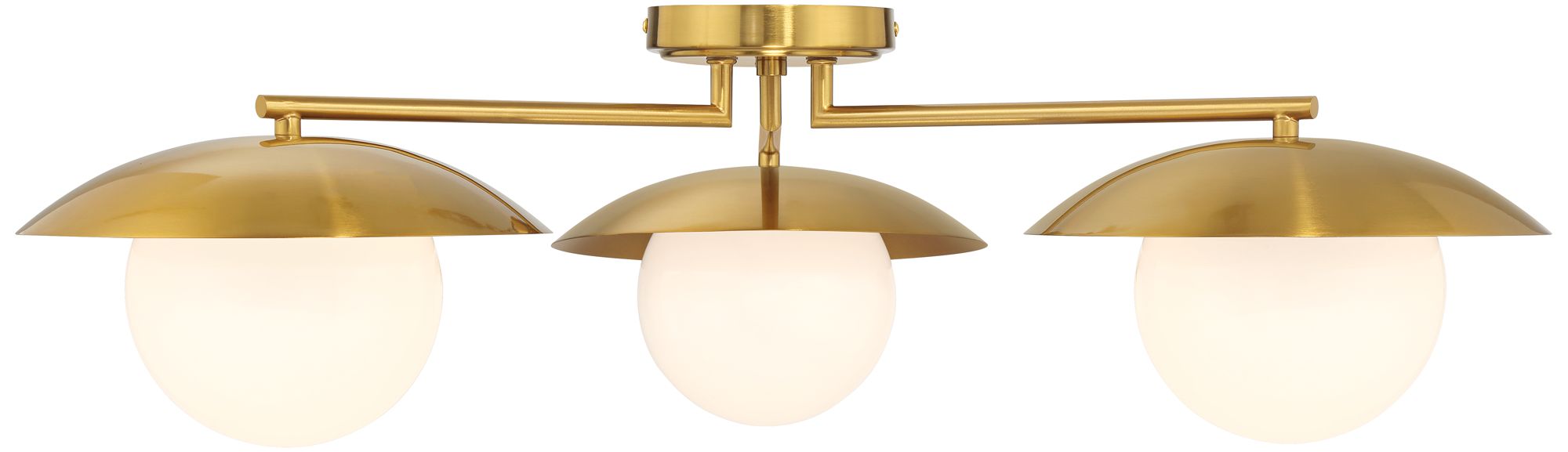 Image 6 Possini Euro Casoria 32" Wide Brass Gold Opal 3-Light Ceiling Light more views