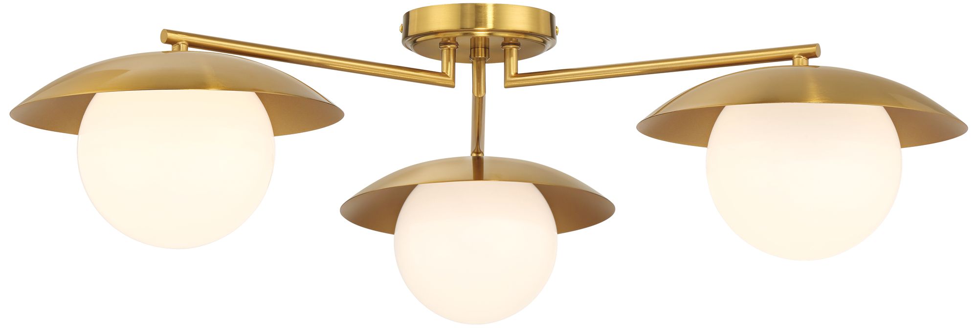 Image 7 Possini Euro Casoria 32" Wide Brass Gold Opal 3-Light Ceiling Light more views