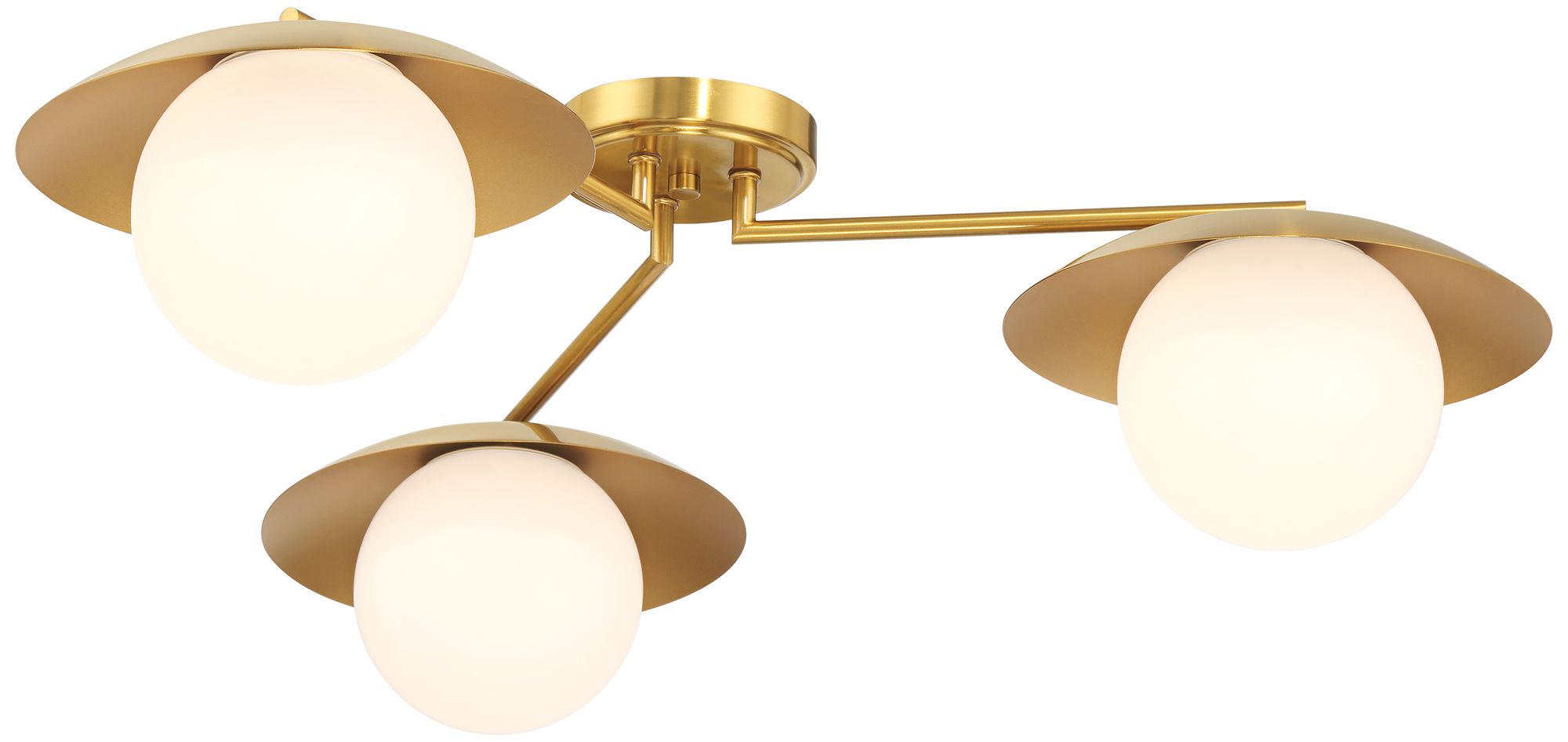 Possini Euro Casoria 32" Wide Brass Gold Opal 3-Light Ceiling Light