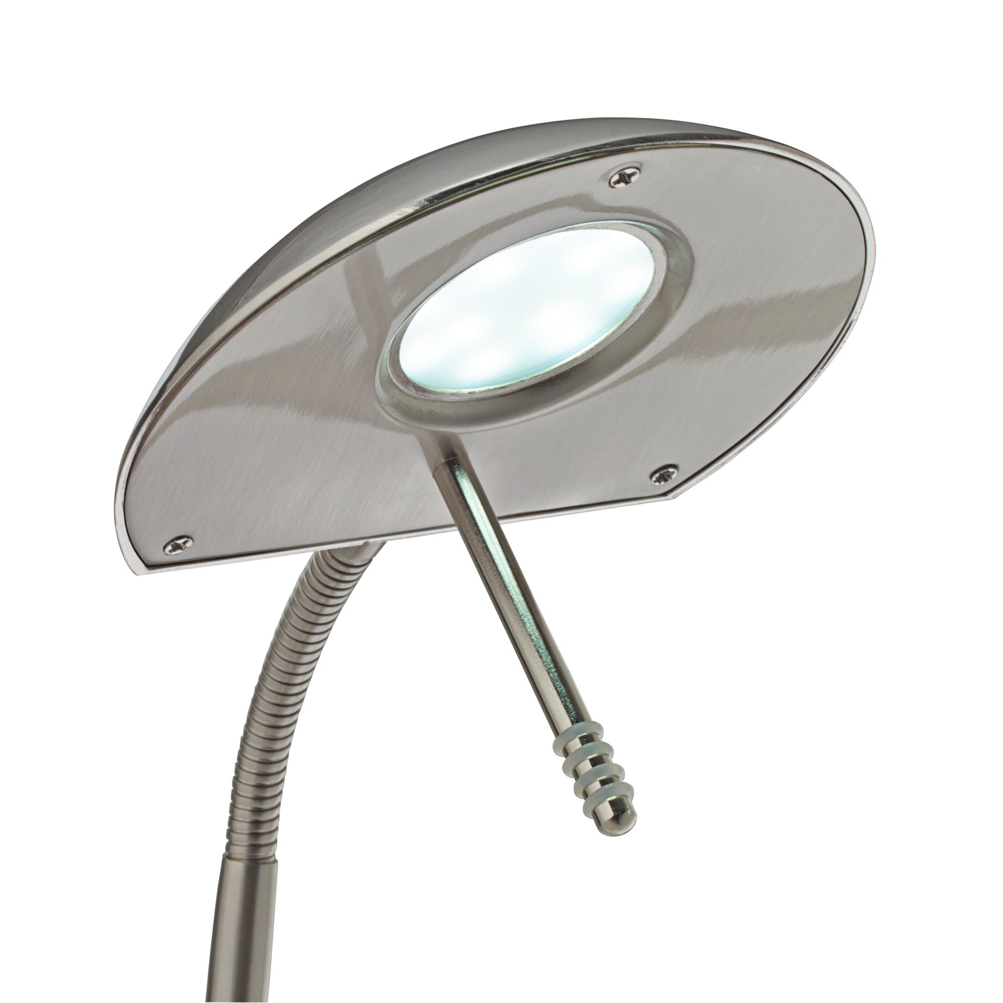 Image 4 Possini Euro Casper Adjustable Nickel 2-Light LED Pharmacy Floor Lamp more views