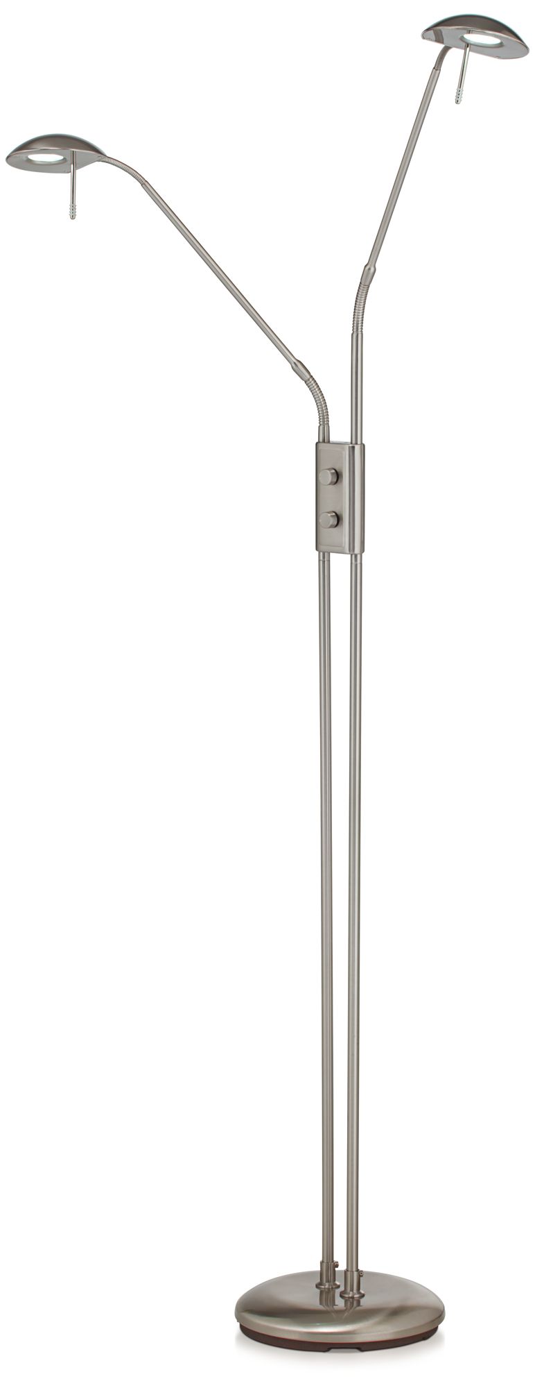 Image 7 Possini Euro Casper Adjustable Nickel 2-Light LED Pharmacy Floor Lamp more views