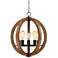 Possini Euro Cass 19" Wide Painted Wood 5-Light Orb Pendant