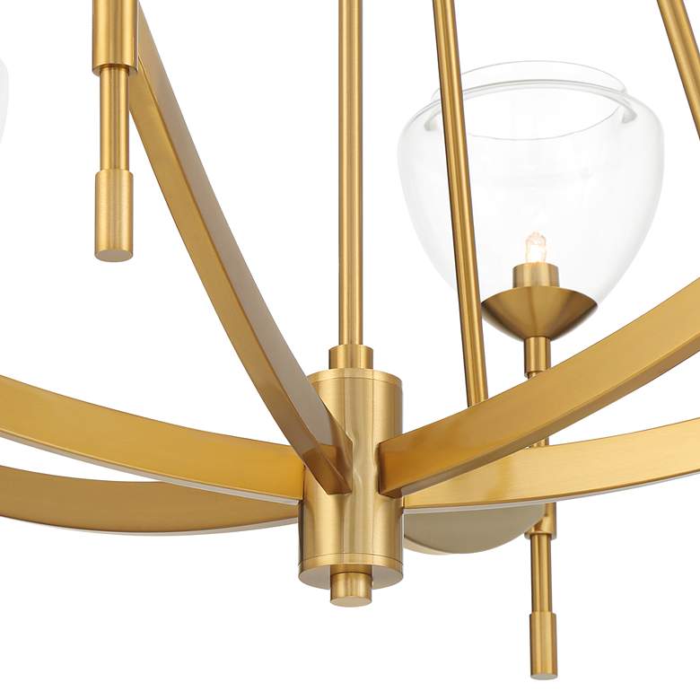 Image 5 Possini Euro Cassidy 34" Glass and Antique Brass 6-Light Chandelier more views