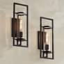 1_Possini Euro Castello 18"H Sand Black Wall Sconce Set of 2