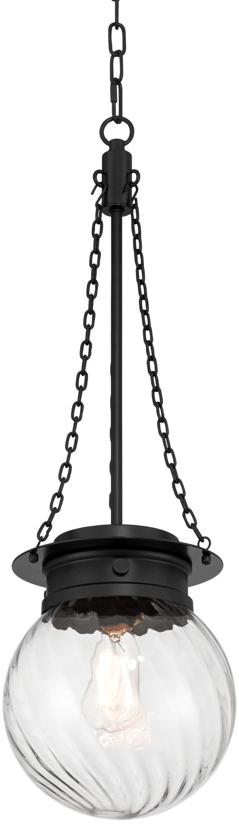 Image 3 Possini Euro Catherine 8 1/2"W Black Fluted Glass Mini Pendant Light