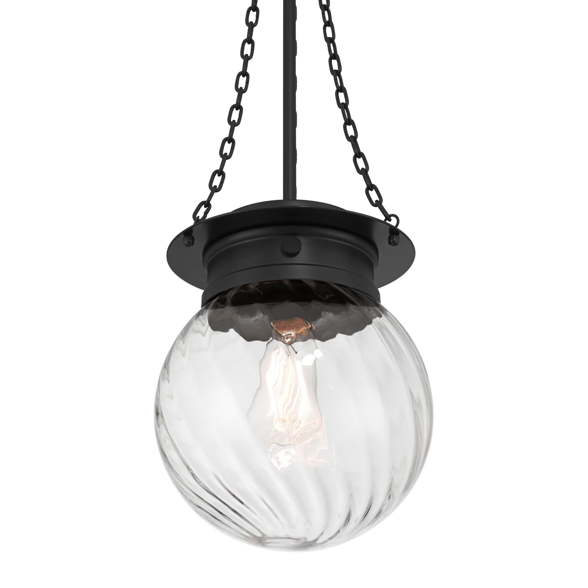 Image 4 Possini Euro Catherine 8 1/2"W Black Fluted Glass Mini Pendant Light more views