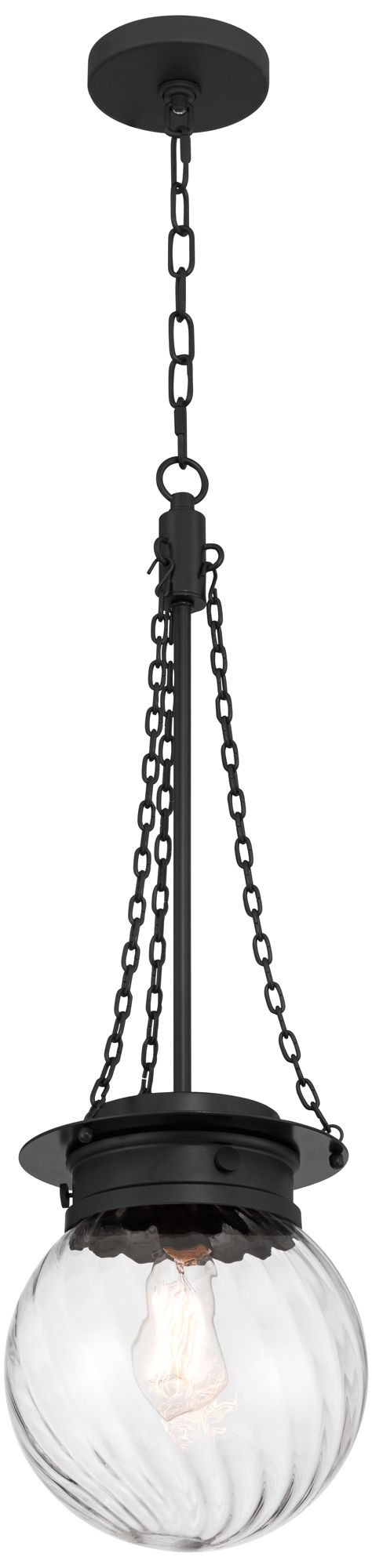 Possini Euro Catherine 8 1/2"W Black Twist Glass Mini Pendant Light in scene