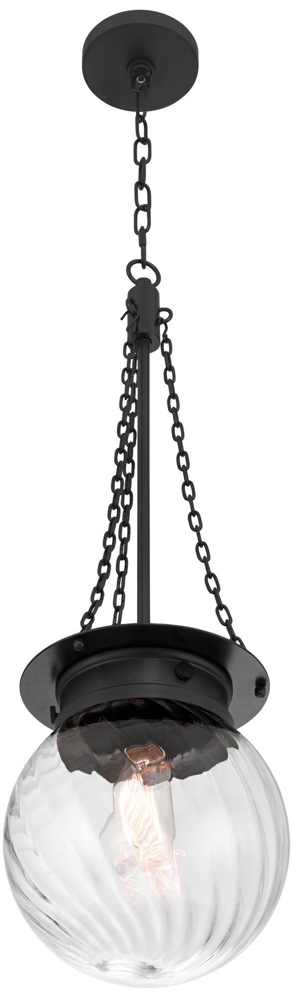 Possini Euro Catherine 8 1/2"W Black Twist Glass Mini Pendant Light in scene