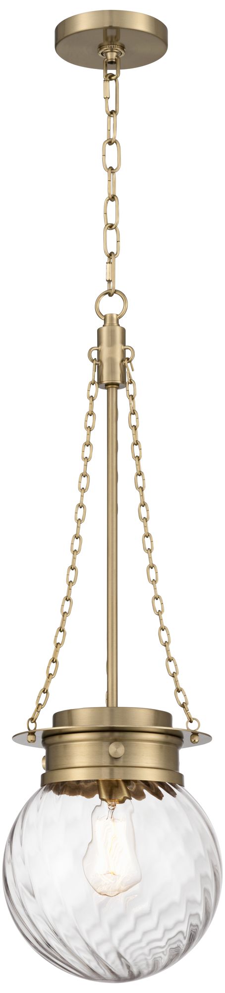 Image 7 Possini Euro Catherine 9"W Satin Brass Twist Glass Mini Pendant Light more views