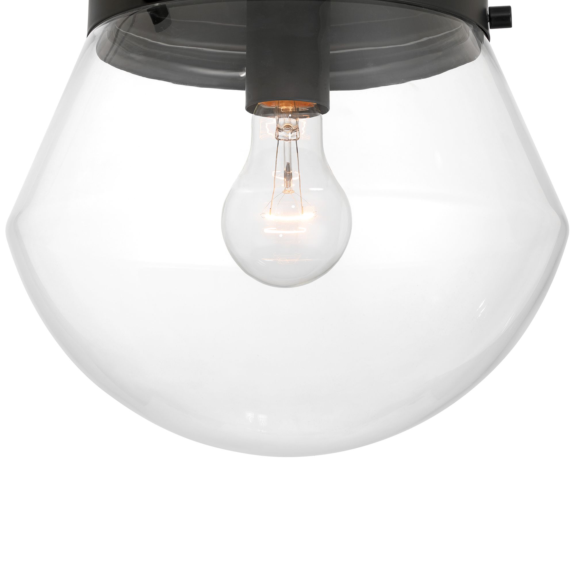 Image 3 Possini Euro Cato 10" Wide Black Flush Small Schoolhouse Ceiling Light more views