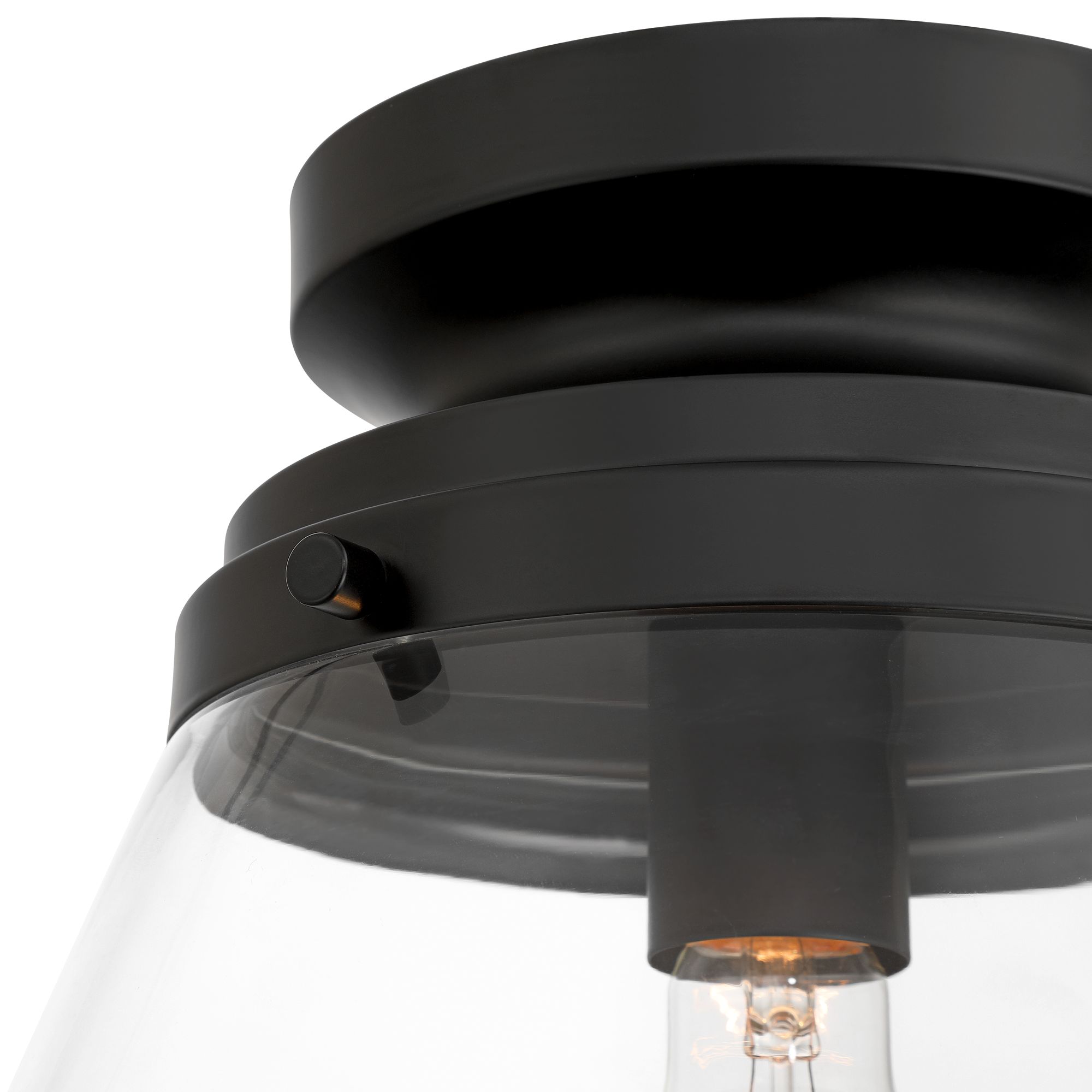 Image 4 Possini Euro Cato 10" Wide Black Flush Small Schoolhouse Ceiling Light more views