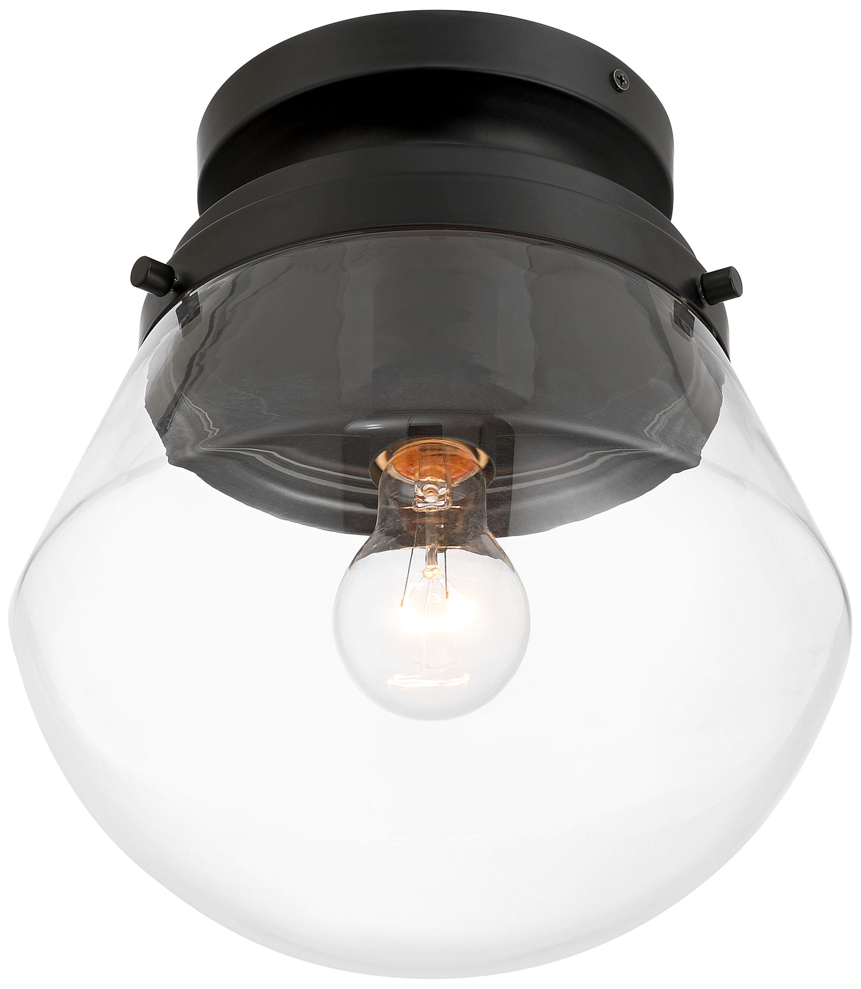 Image 7 Possini Euro Cato 10" Wide Black Flush Small Schoolhouse Ceiling Light more views