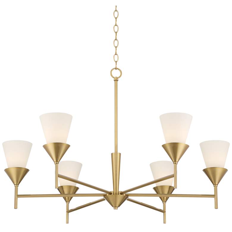 Image 2 Possini Euro Caulfield 36" Wide Gold 6-Light Chandelier