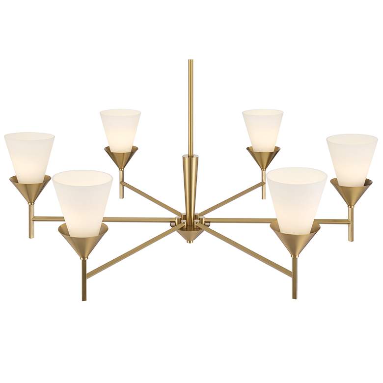 Image 7 Possini Euro Caulfield 36" Wide Gold 6-Light Chandelier more views