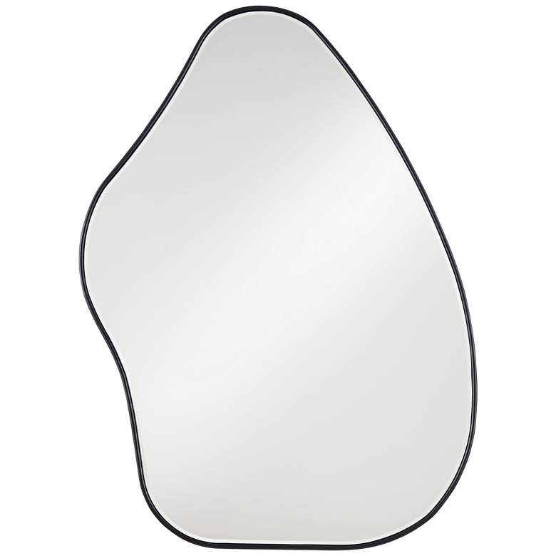 Image 3 Possini Euro Cavandish 28" x 38" Matte Black Modern Wall Mirror