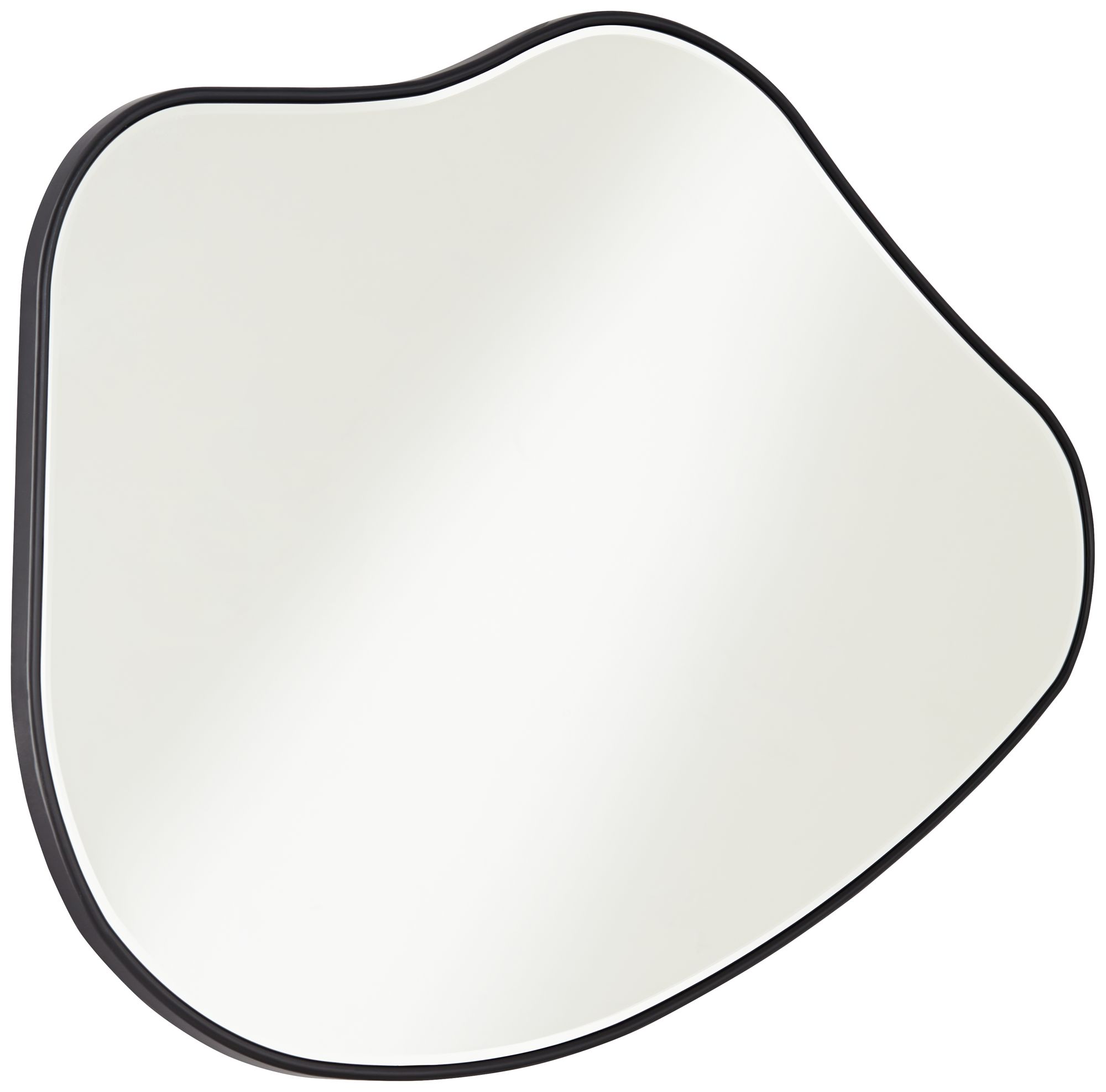 Possini Euro Cavandish 28" x 38" Matte Black Modern Wall Mirror in scene