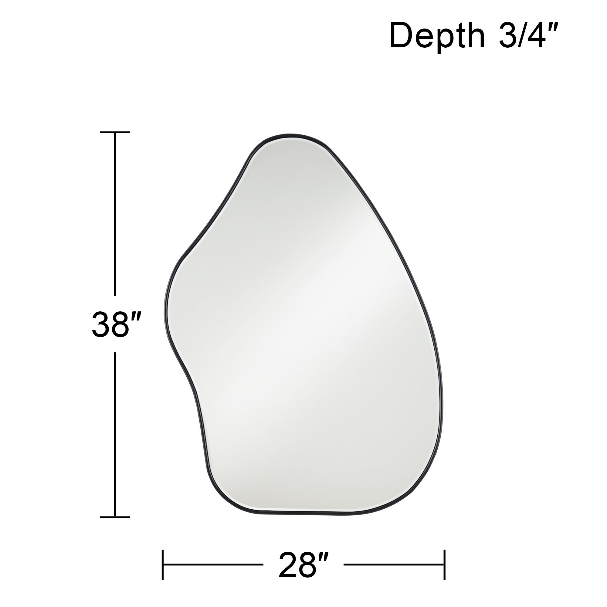 Possini Euro Cavandish 28" x 38" Matte Black Modern Wall Mirror in scene