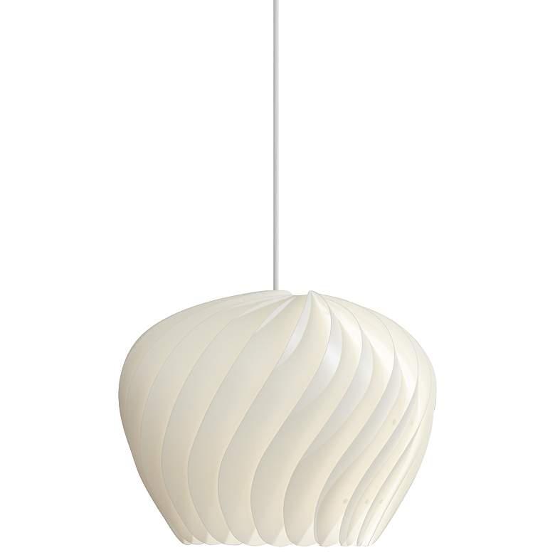 Image 2 Possini Euro Cavelli 15" Wide Modern Dome White Swirl Pendant Light