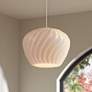 2_Possini Euro Cavelli 15" Wide Modern Dome White Swirl Pendant Light