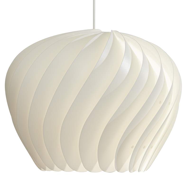 Image 3 Possini Euro Cavelli 15" Wide Modern Dome White Swirl Pendant Light more views