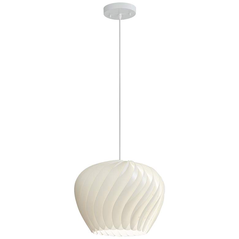 Image 5 Possini Euro Cavelli 15" Wide Modern Dome White Swirl Pendant Light more views