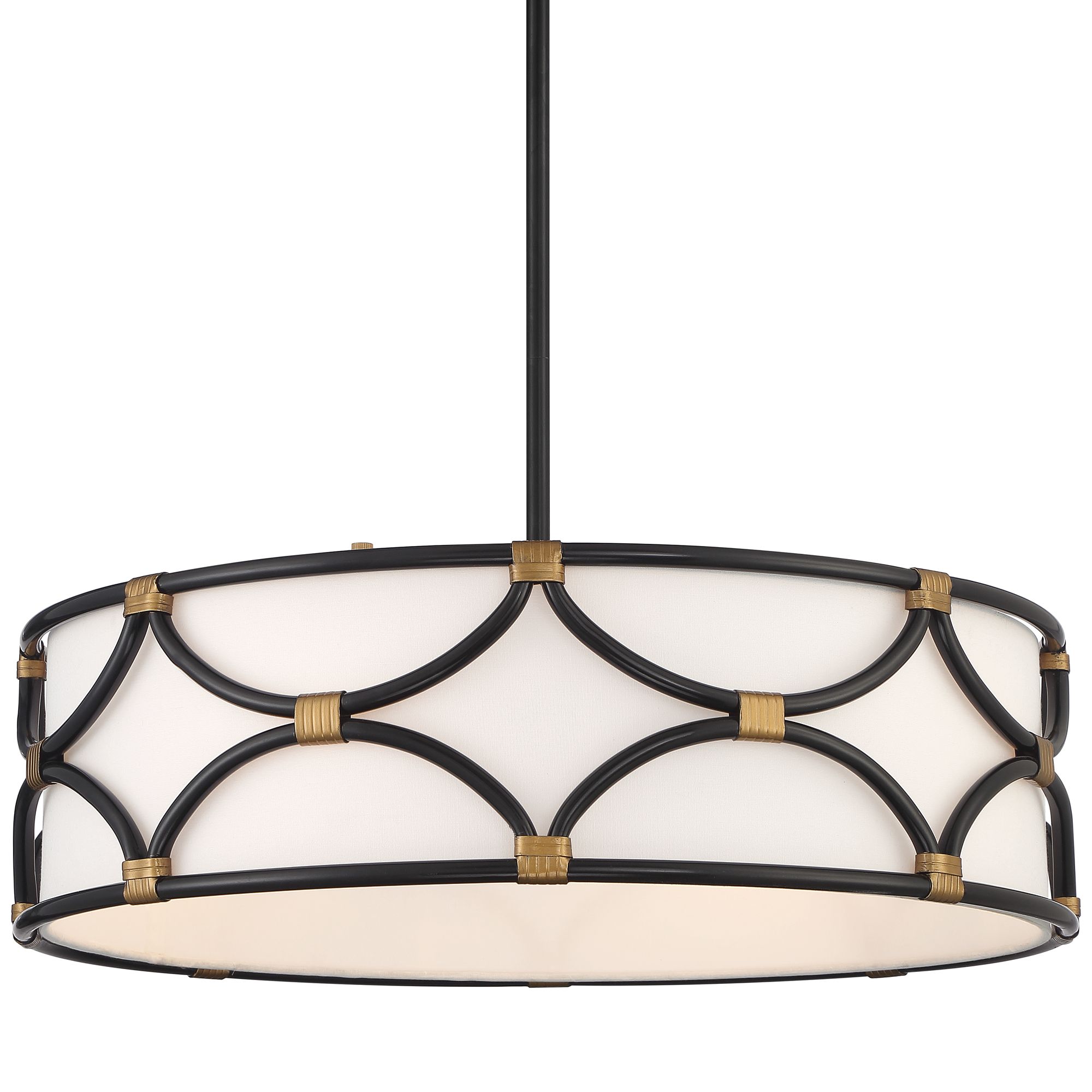Possini Euro Cavelli 24 1/4"W Gloss Black Drum Pendant Light