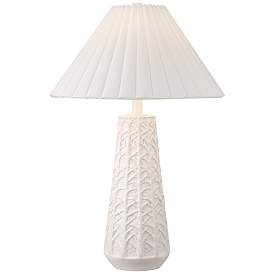 Image2 of Possini Euro Cayon 30 1/2" Pleated Shade Modern White Table Lamp