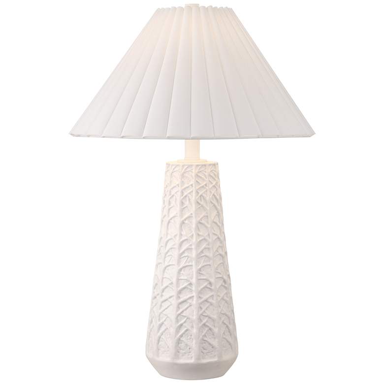 Image 2 Possini Euro Cayon 30 1/2" Pleated Shade Modern White Table Lamp